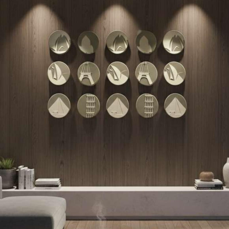 Atlas Disc Wall Art (Set Of 12)