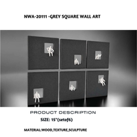 Grey Square Wall Art (Set Of 6)