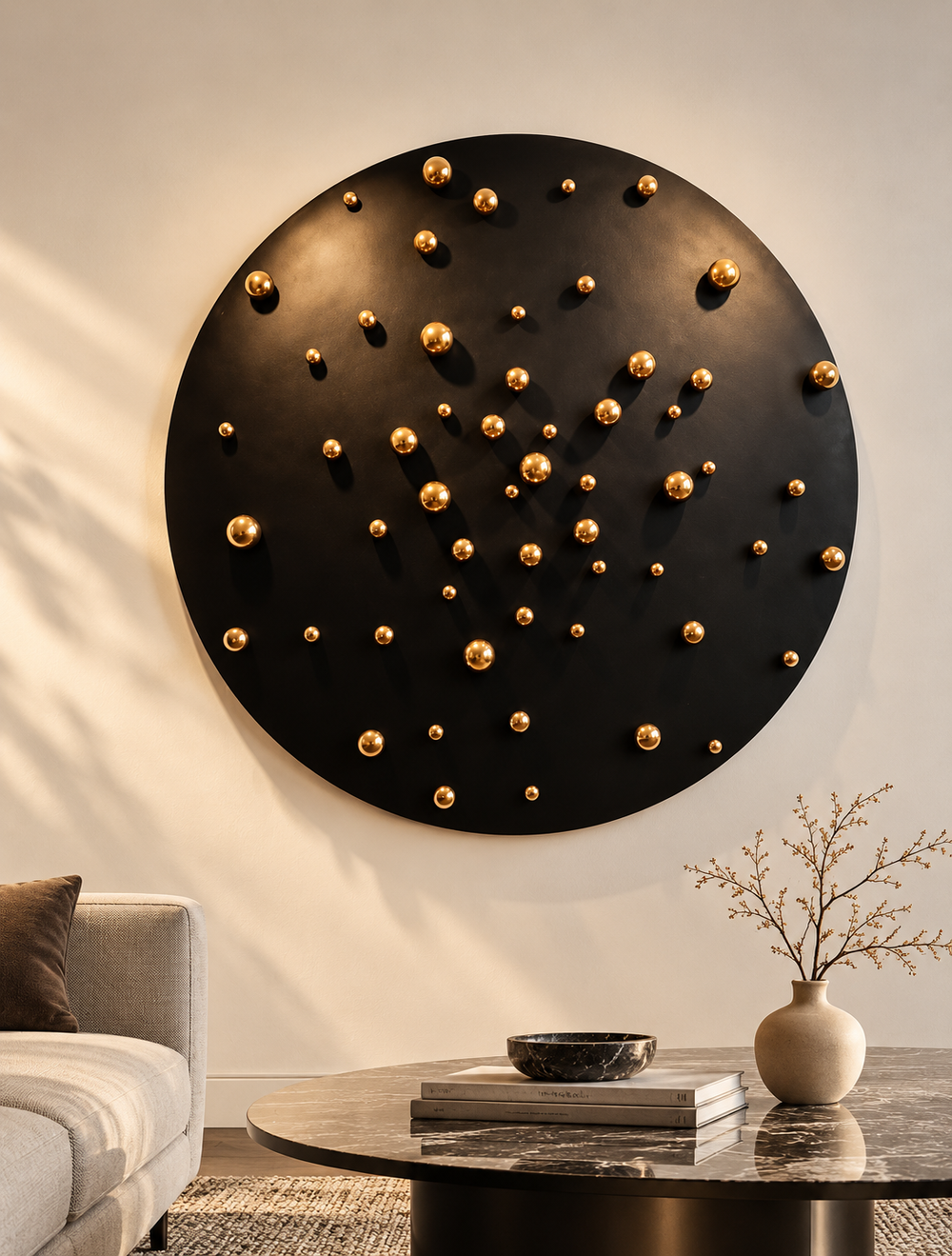 Nebula – Black & Gold Abstract Wall Art