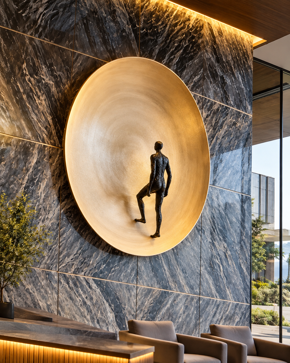 The Golden Portal – Sculptural Wall Art