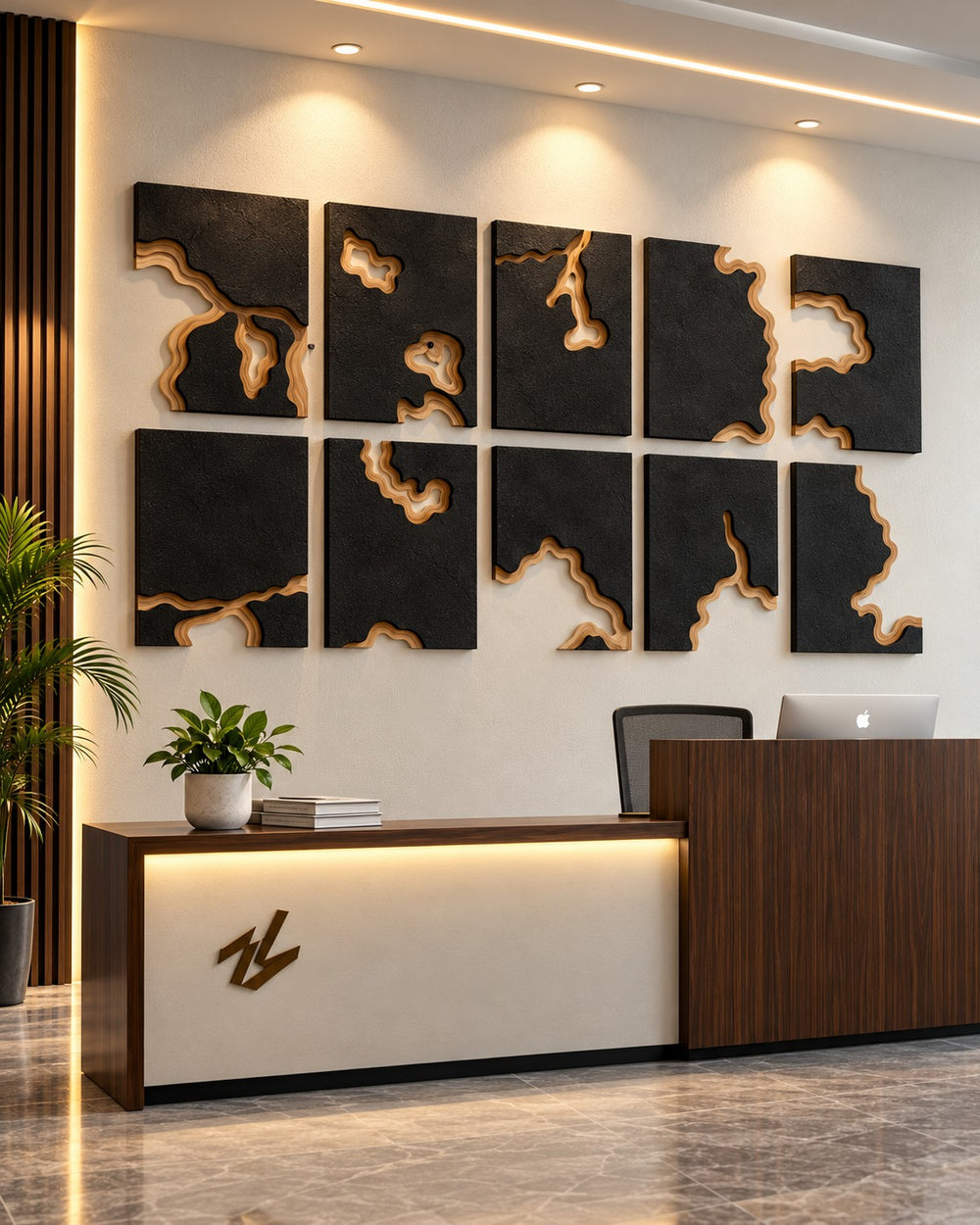 Golden Erosion Abstract Wall Art