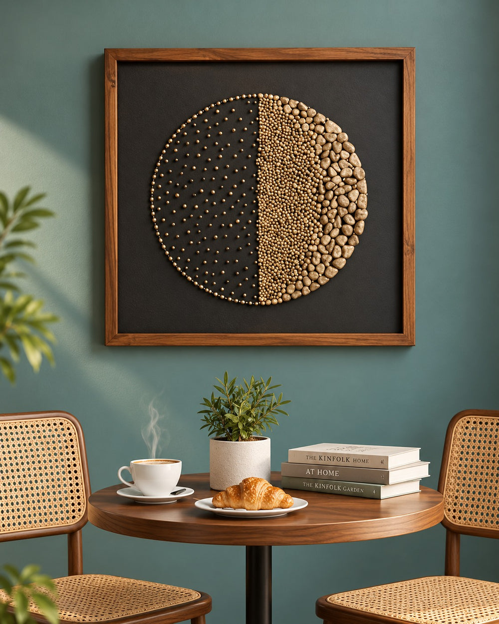 Golden Constellation Framed Abstract Wall Art