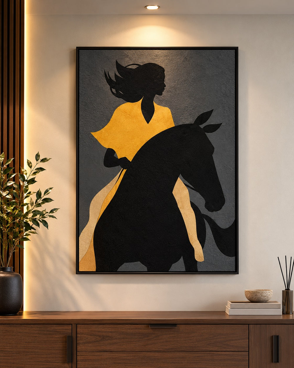 Golden Rider Framed Equestrian Wall Art