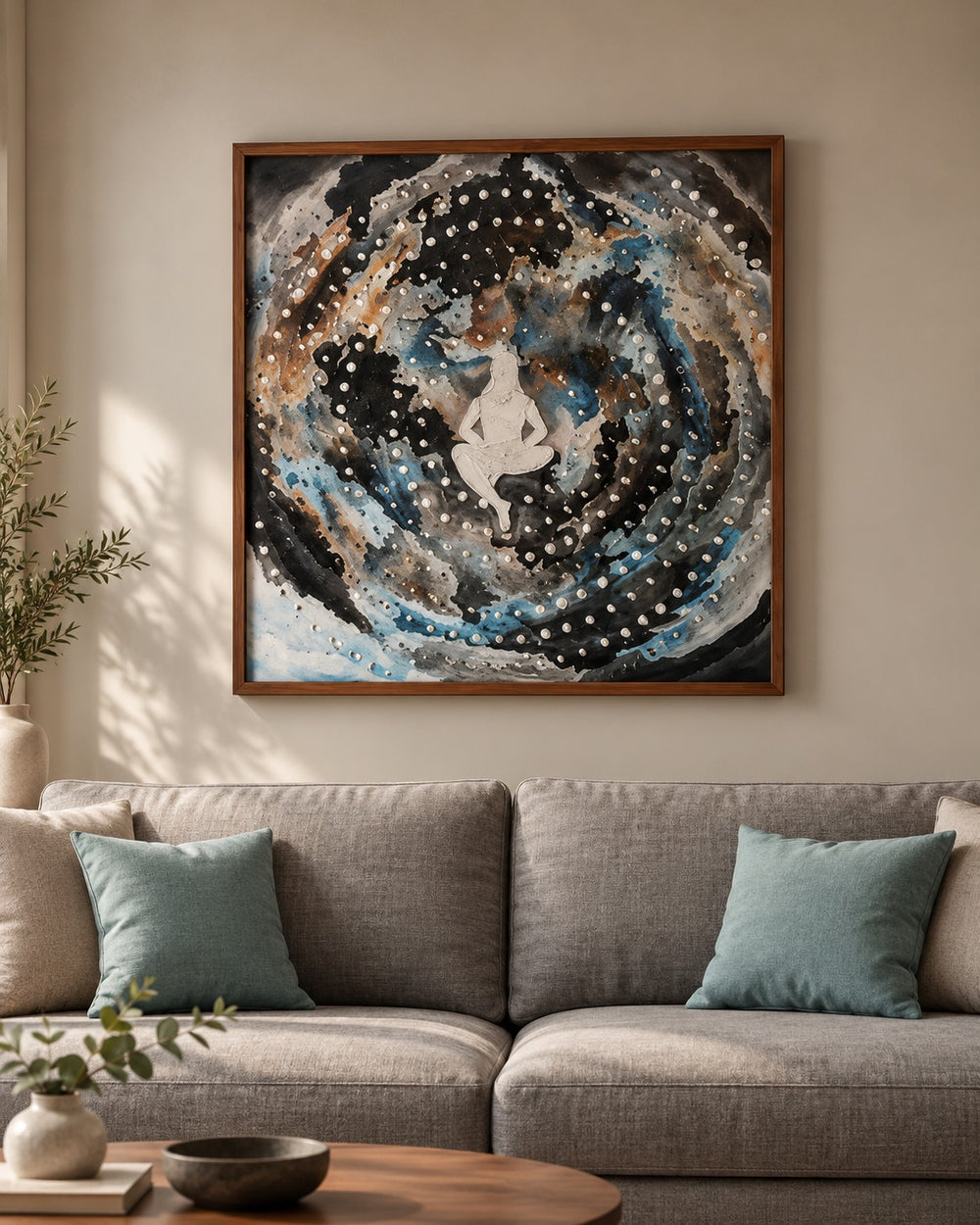 Cosmic Stillness Framed Figurative Wall Art