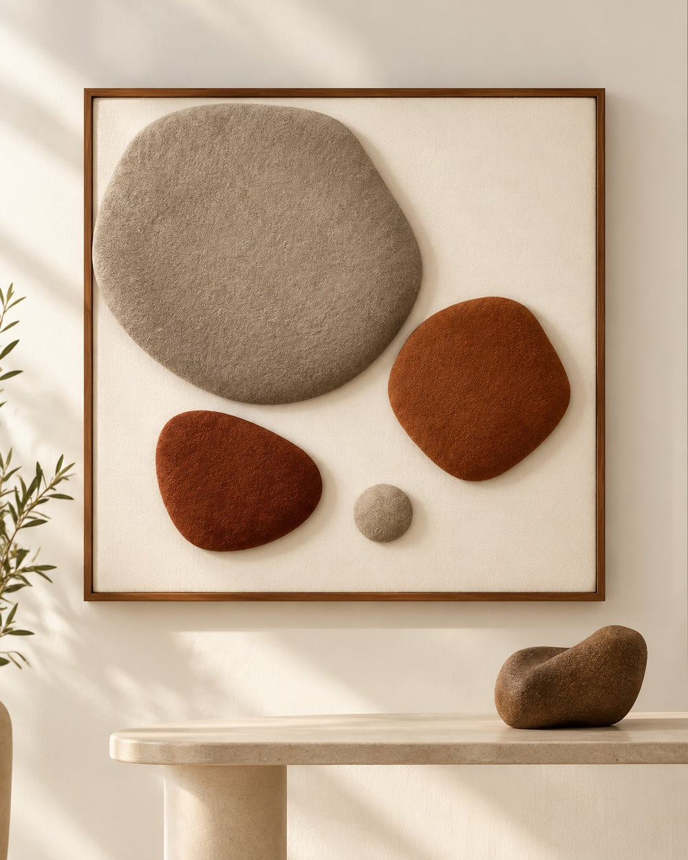Earth Pebbles Framed Abstract Wall Art