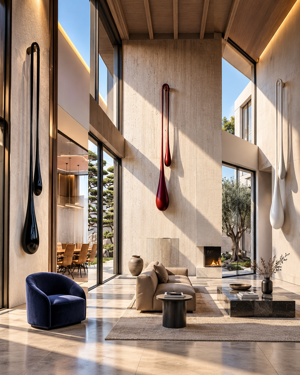 Crimson Serenity – Sculptural Wall Art
