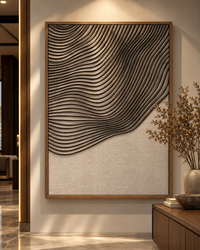 Silent Currents – Textured Wave Wall Art