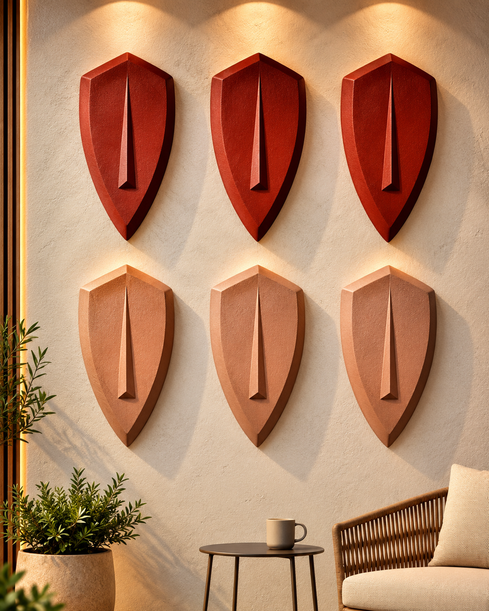 Shield Symphony – Sculptural Shield Wall Art