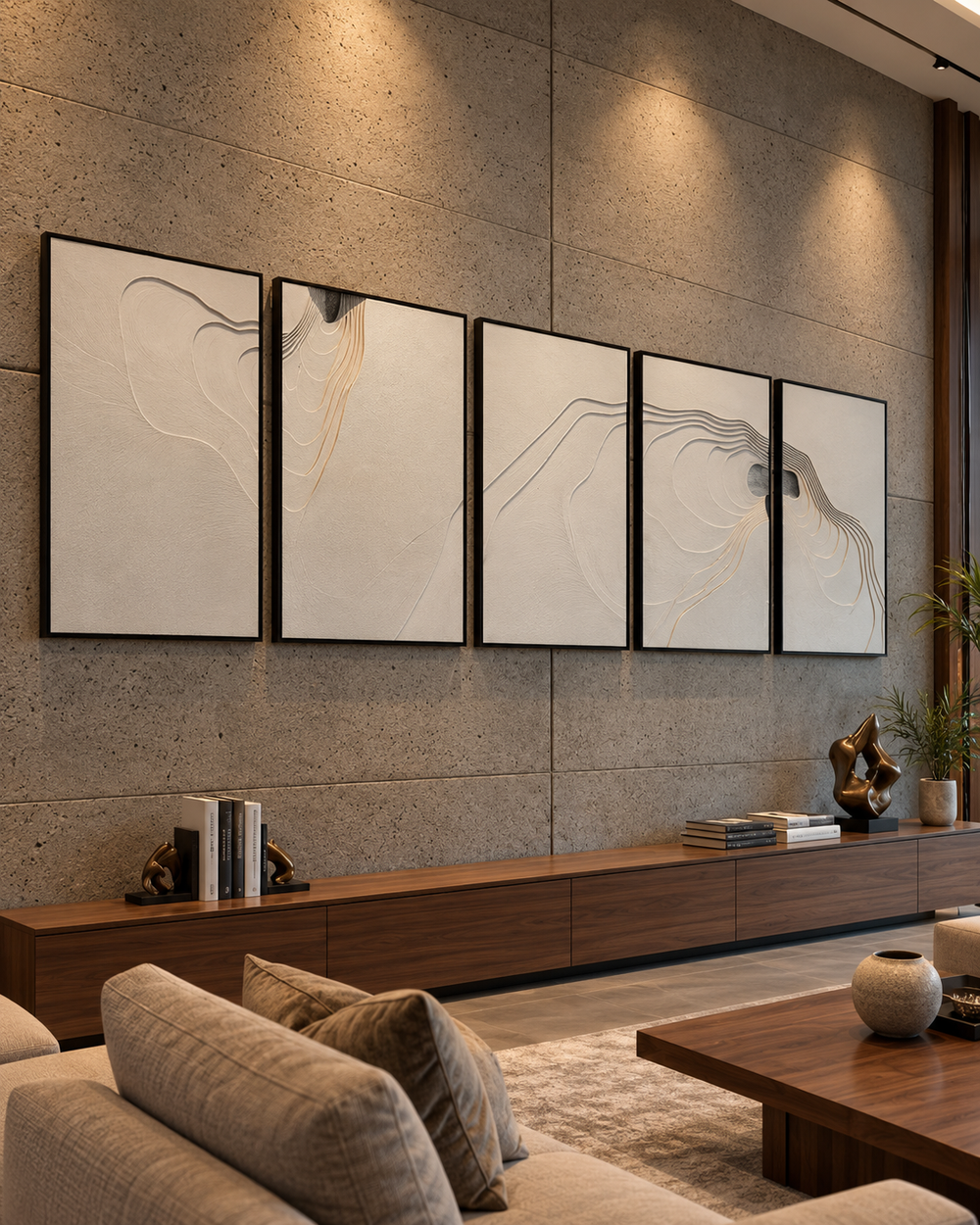 Flowridge Panels – Textured Abstract Wall Art