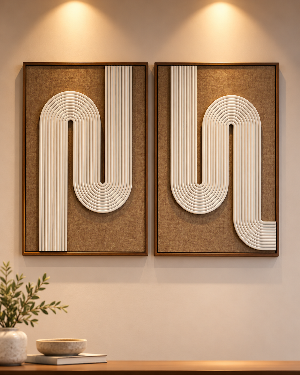 Linen Curve – Textured Abstract Wall Art