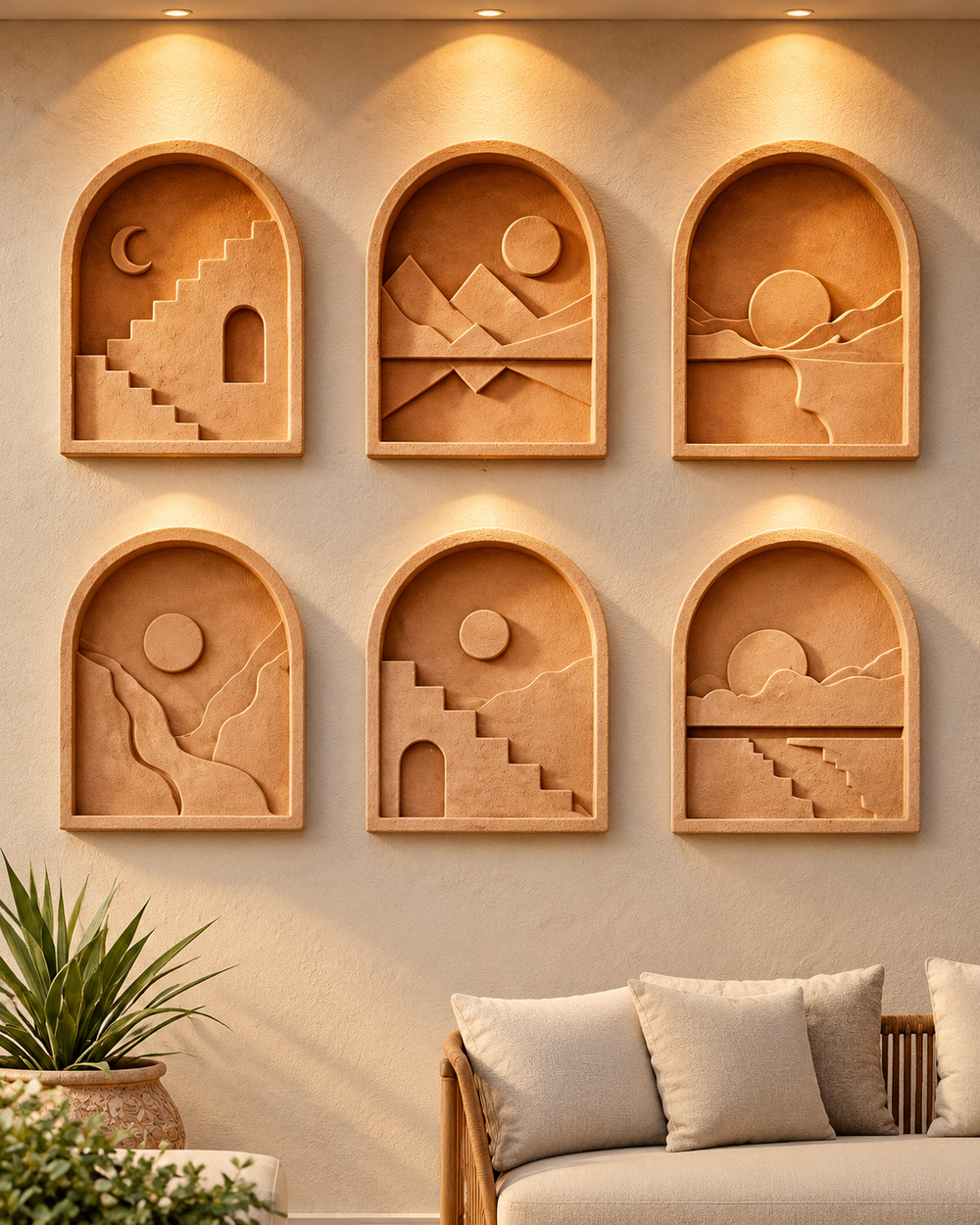 Arches – Terracotta-Toned Relief Wall Art