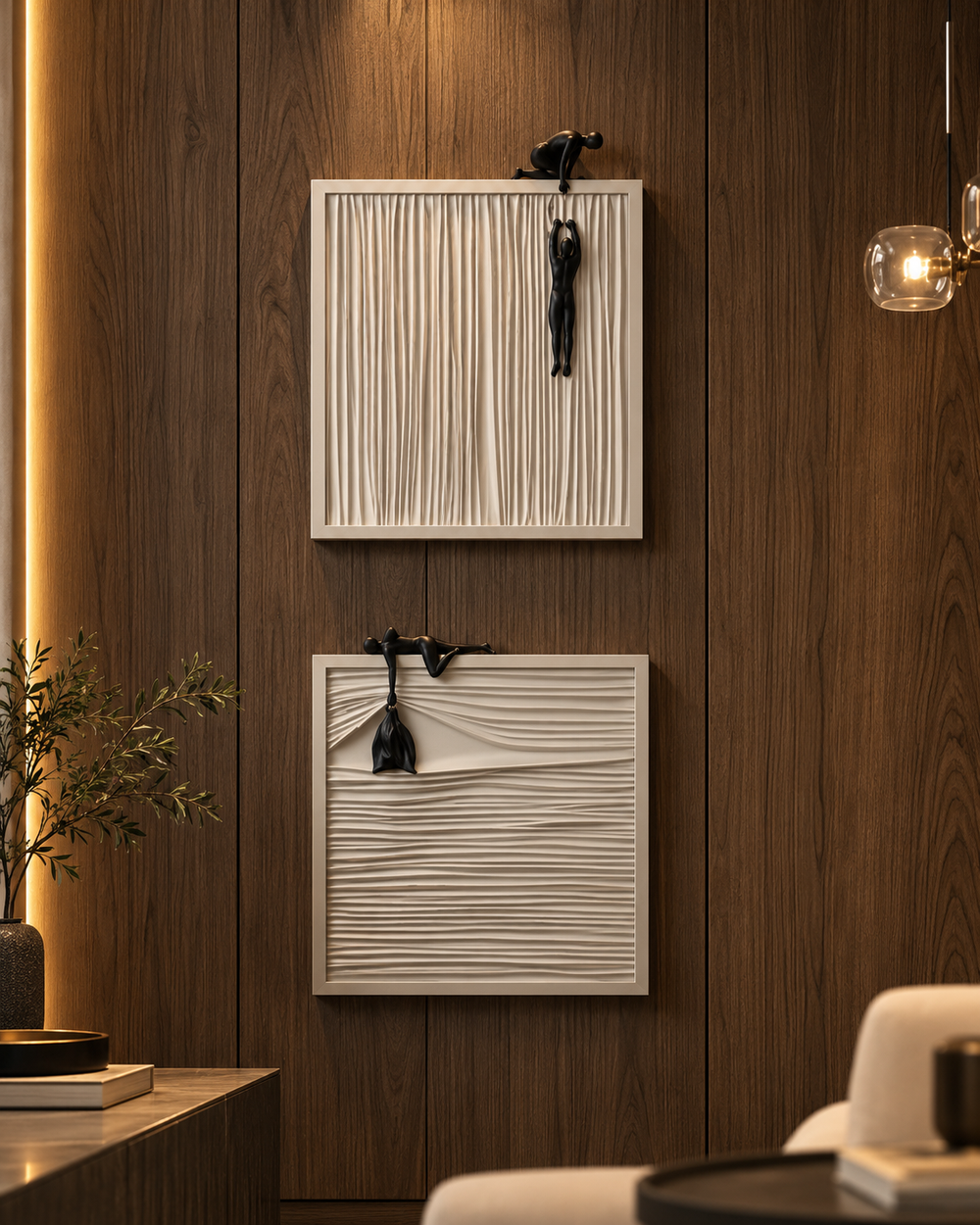 Silent Struggle – Sculptural Figurative Wall Art