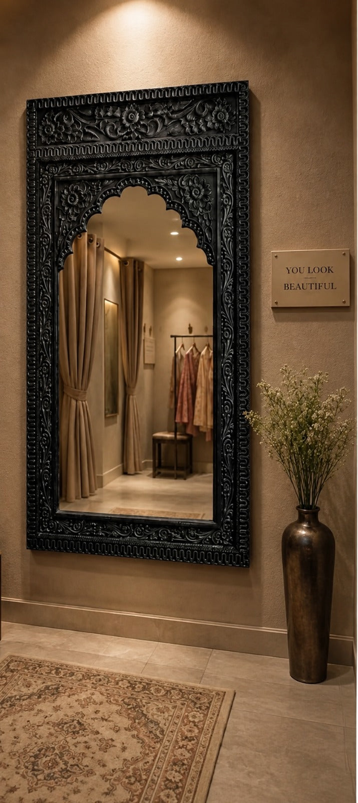 Maharaja Mirror Ornate Black Arched