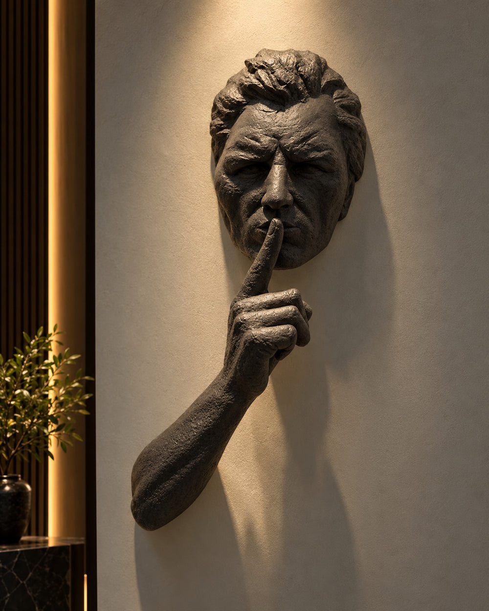 Silent Expression Face Wall Sculpture