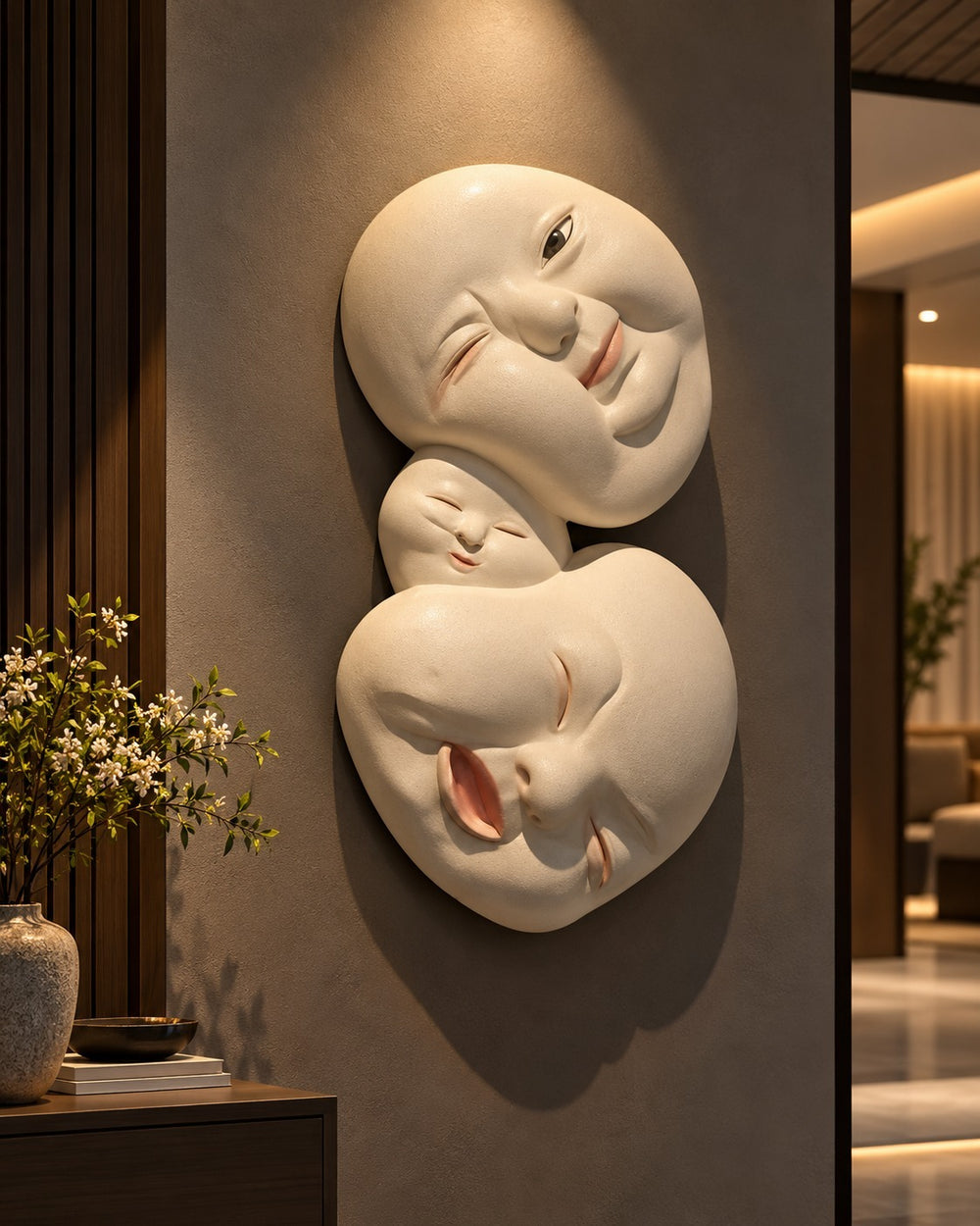 Joyful Faces Sculptural Wall Art