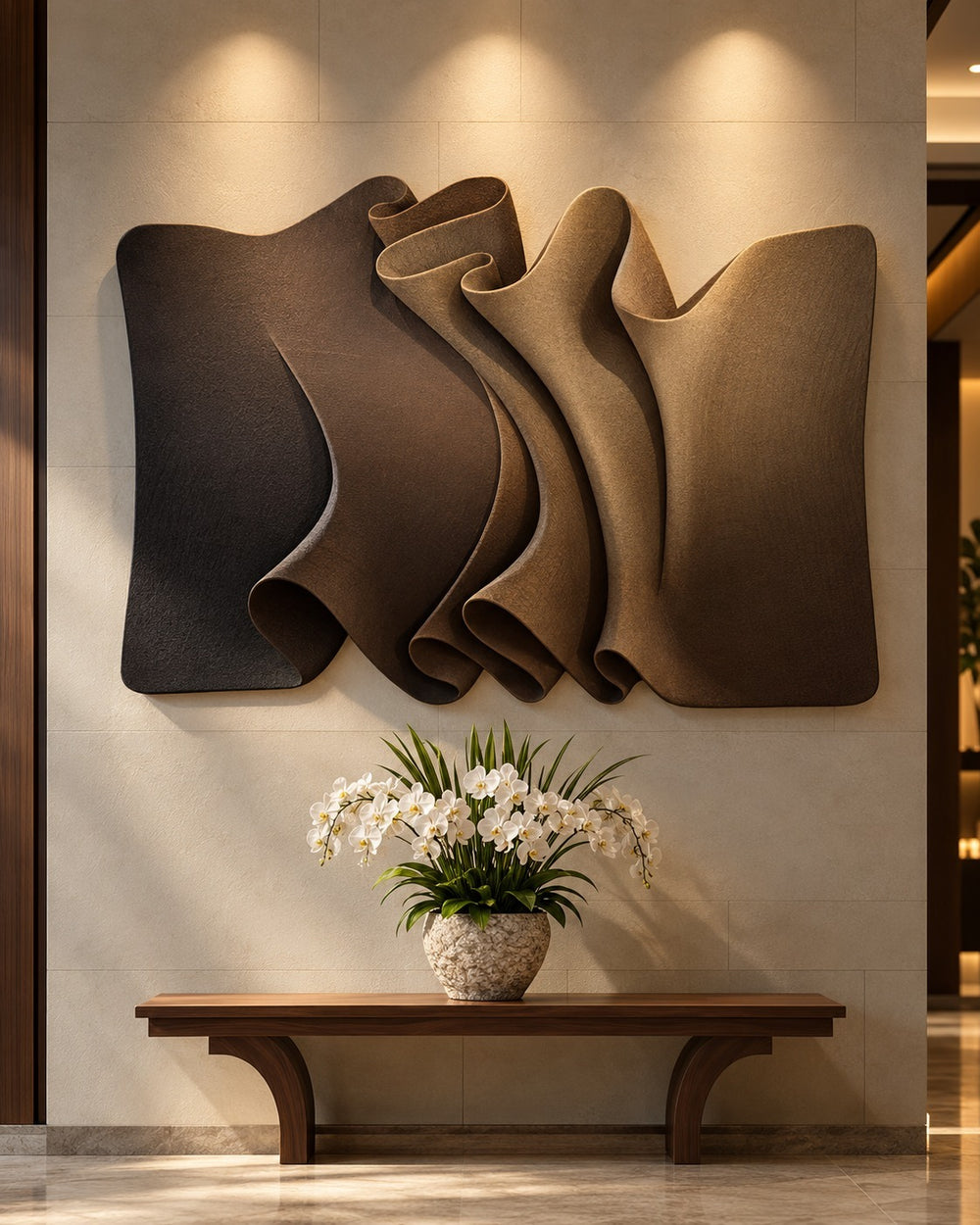 Earthen Flow Abstract Wall Sculpture