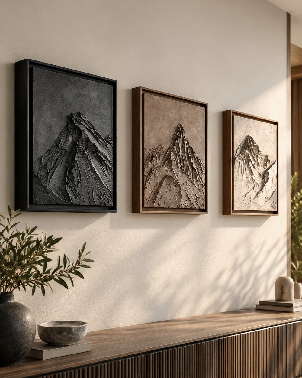 Alpine Peaks Textured Framed Wall Art