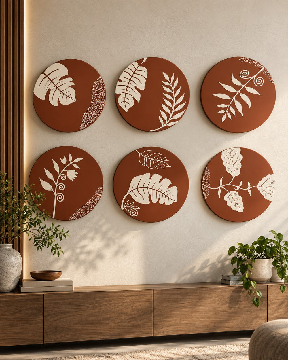 Terracotta Botanica Round Wall Art