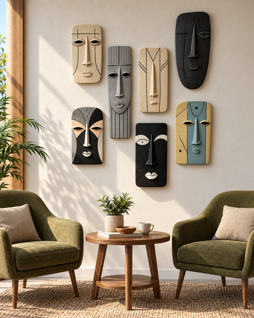Expressions Abstract Face Wall Sculptures