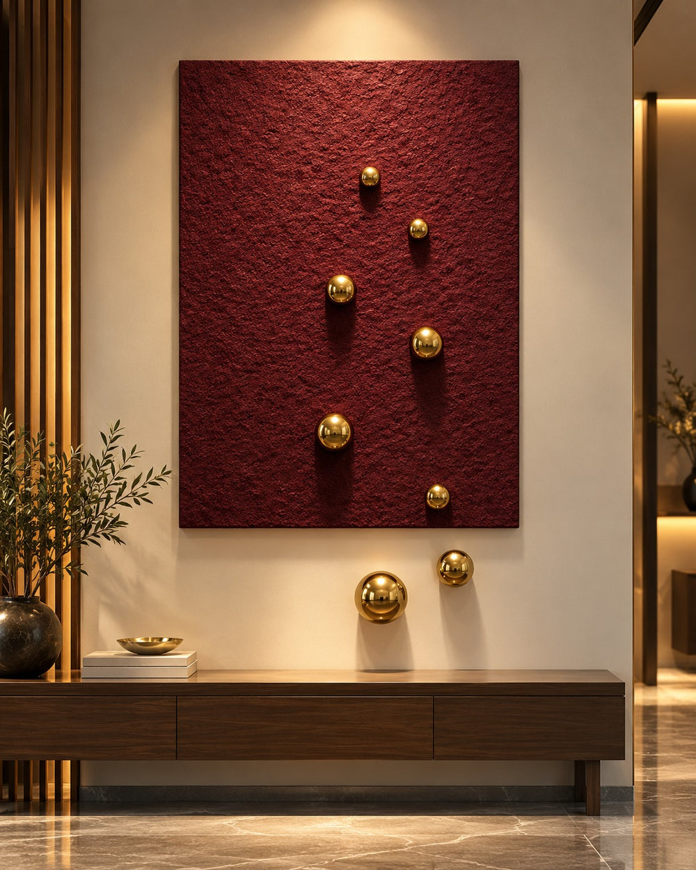 Golden Drift Textured Wall Art