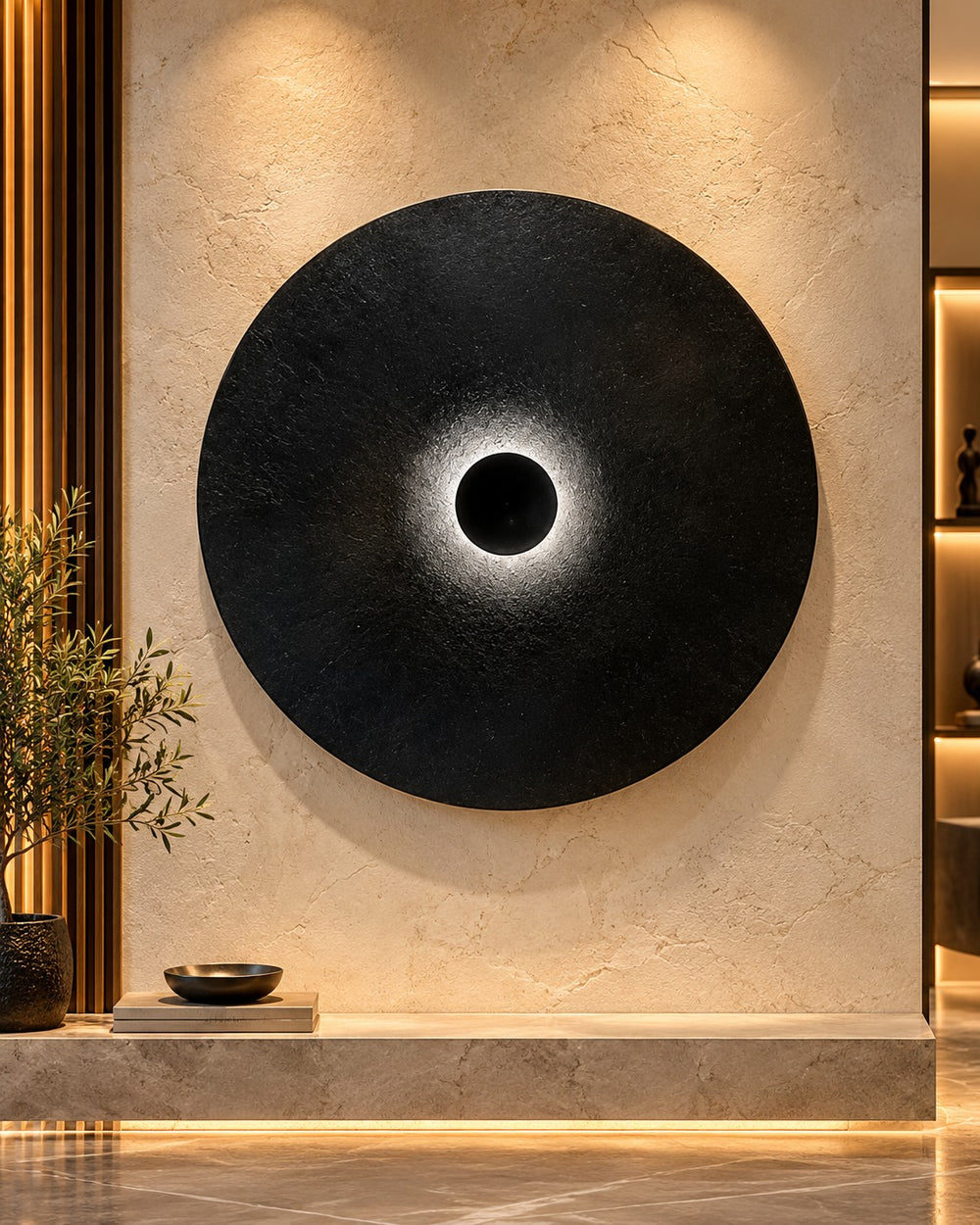 Eclipse Halo Illuminated Metal Wall Art