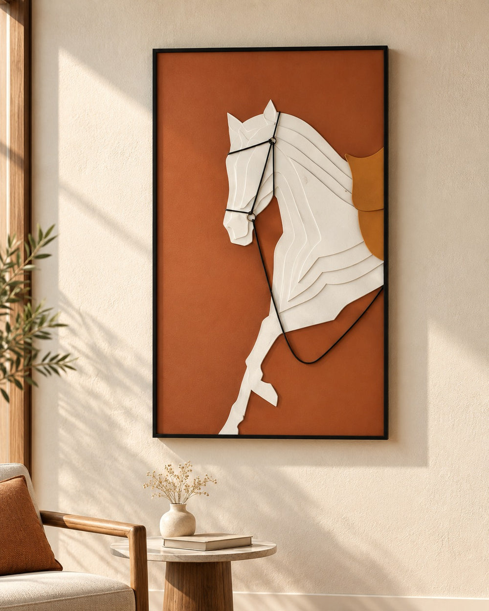 Ivory Steed Framed Horse Wall Art