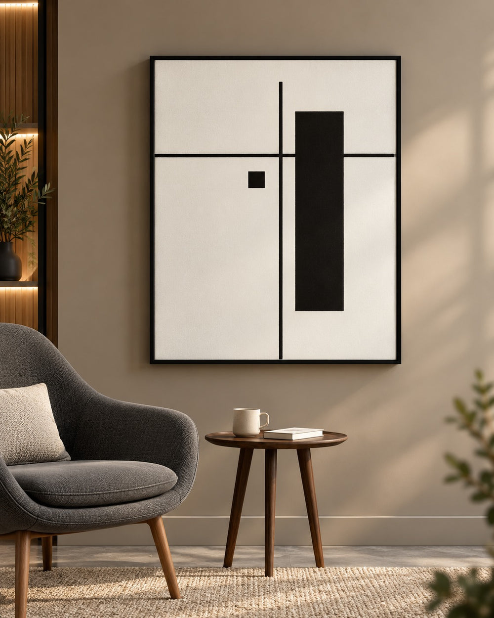 Linear Balance Monochrome Framed Wall Art