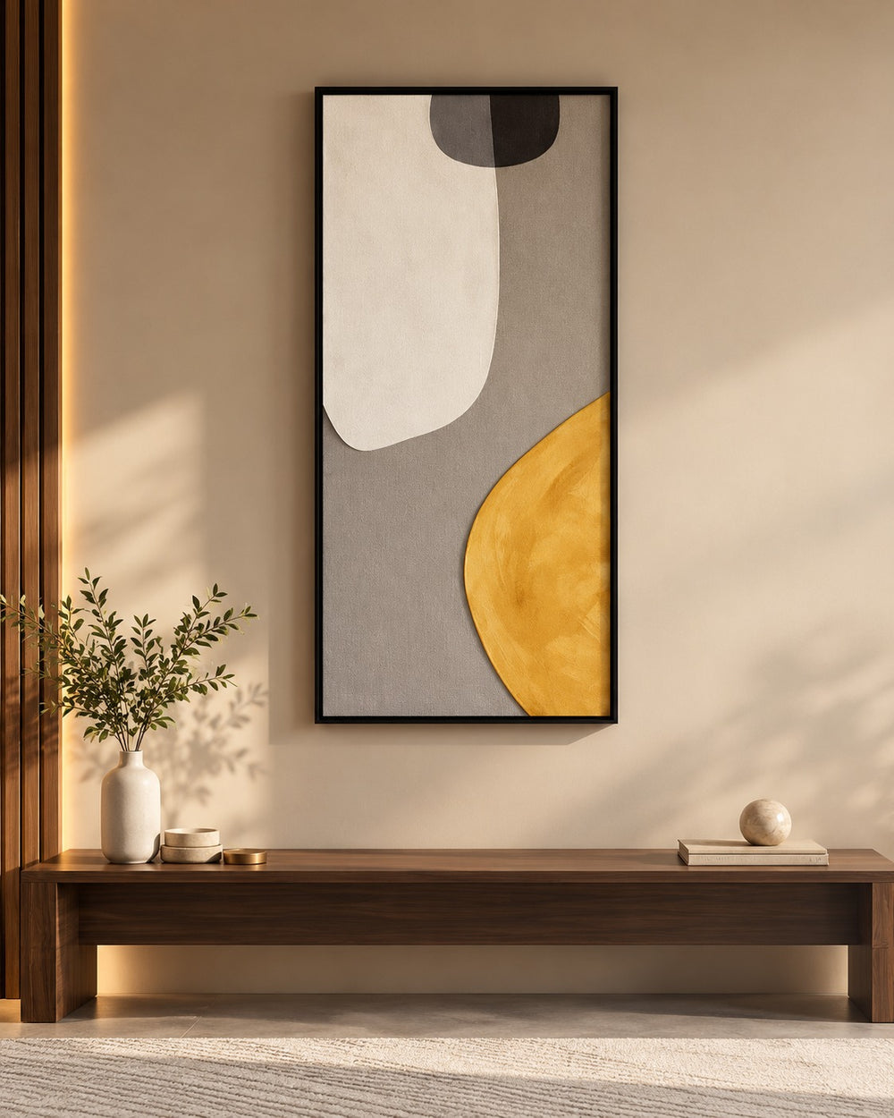 Ochre Balance Framed Abstract Wall Art