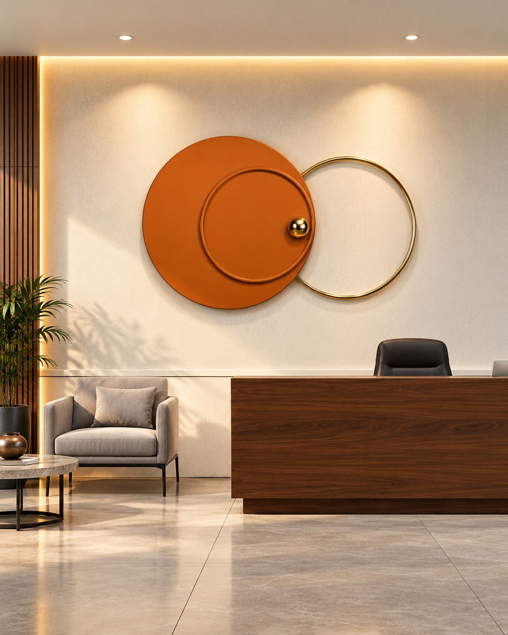 Terracotta Orbit Geometric Wall Art