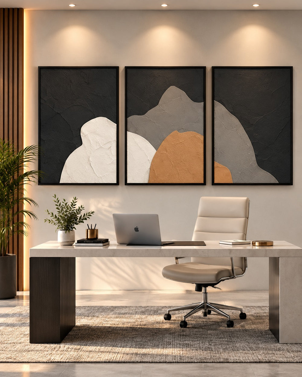 Earth Silhouettes Textured Abstract Wall Art – Set of 3