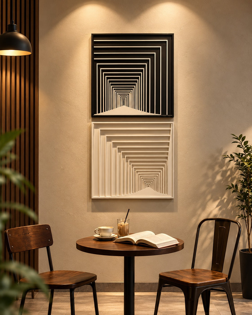 Infinite Perspective Geometric Wall Art – Set of 2